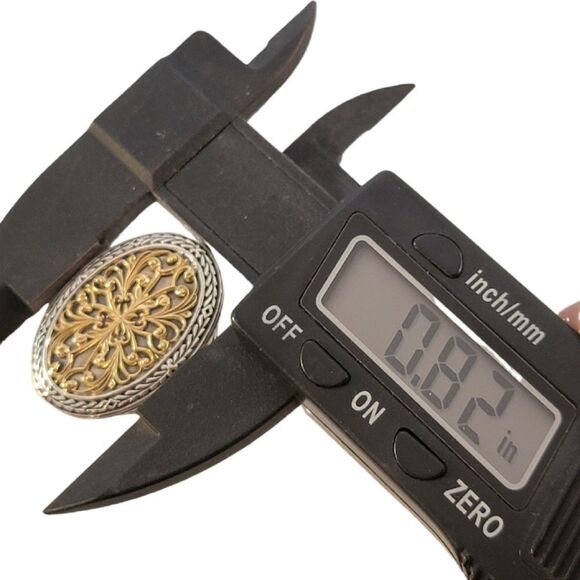 Konstantino 18k Gold & Sterling Filigree Oval Statement Ring - Picture 11 of 11